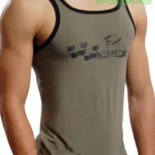 Специальное Предложение один сексуальный Для мужчин бамбука площади вырезом топ, футболка Размеры L, XL, XXL