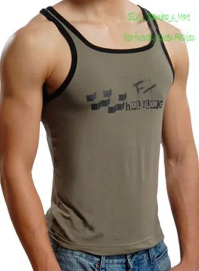 

Special Offer One Sexy Men Bamboo Square Neck Tank Top Shirt Size L XL XXL