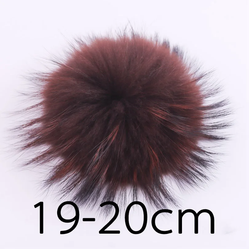MPPM шары помпоны для шапки енот мех шары помпоны высокого качества большой размер шарик из меха енота 19-20 см 21-22 см - Цвет: 18