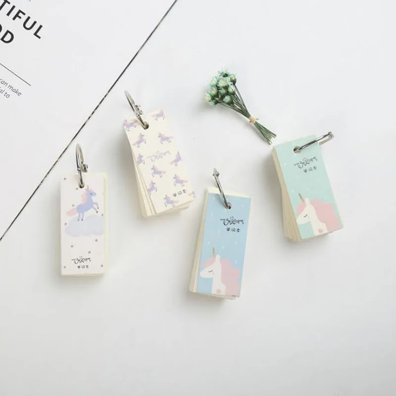

1 Pcs Mini Cactus Unicorn Strawberry Notebook School Supply Vocabulary Writing Reciting Book Kids Gift Plan Organizer Portable