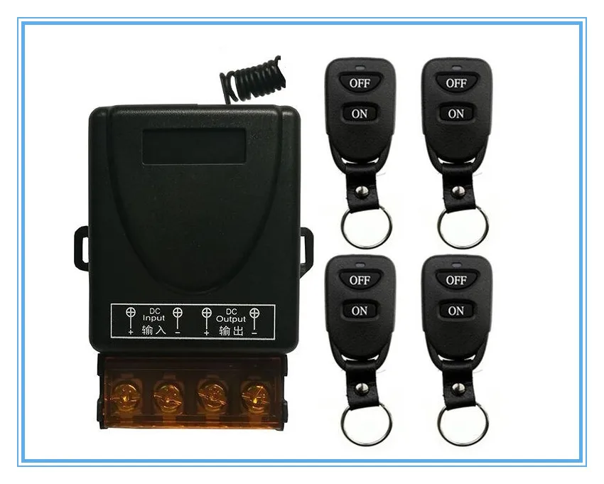 

Wireless Remote Control Light Switch DC12V 24V 36V 48V 1CH 30A Relay Output Radio Receiver Module+Belt buckle Transmitter