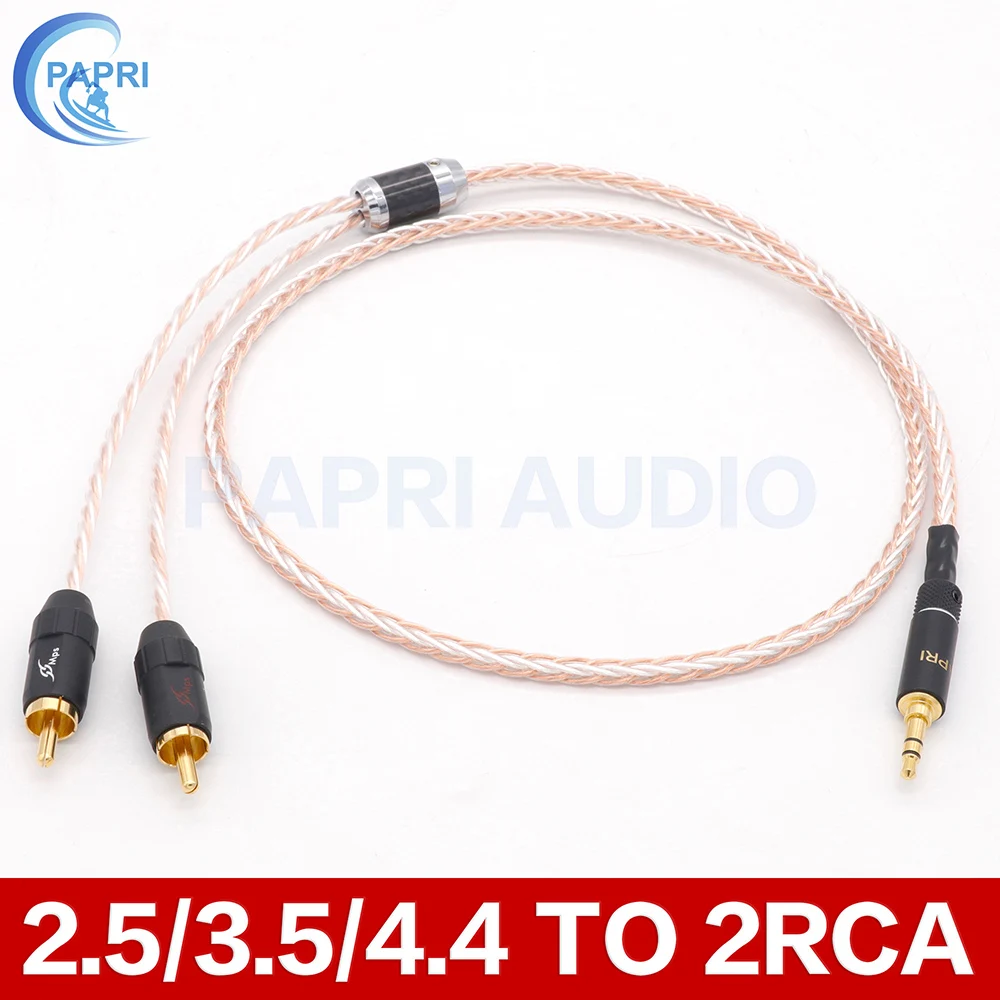 

PPARI 7N OCC Copper+Copper Silver surrounds 2.5MM Balanced 3.5MM stereo 4.4MM Balanced To 2RCA computer player link audio amp