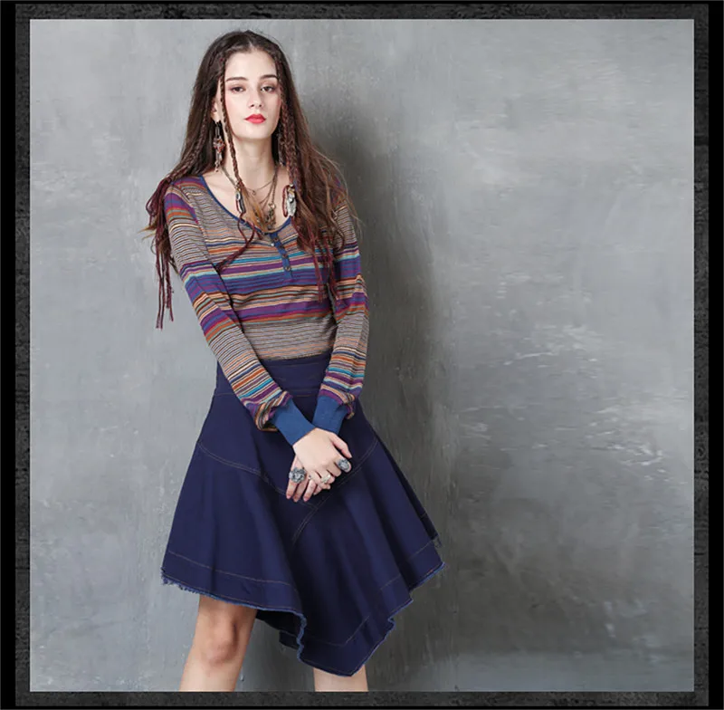 Vintage Women Sweater T shirt 2017 Autumn Boho New Cotton T-shirt O-Neck Skinny Long Sleeve Skin Friendly Women T shirt Sweater (11)
