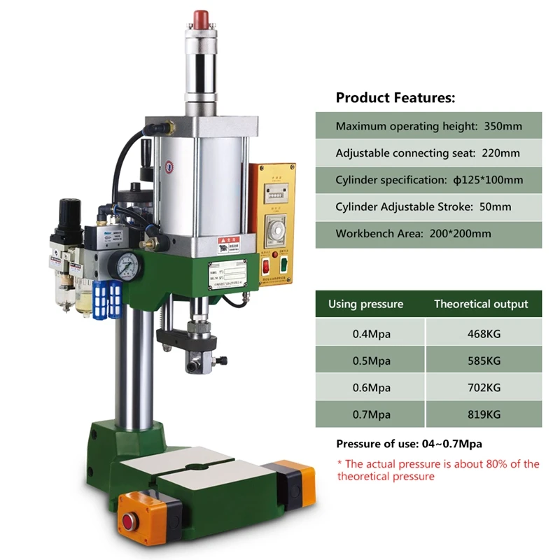 Многоцелевой небольшой пневматический штамповочный Регулируемый пресс-машина подходит для прессования подшипников штамповки клепки сборка резка