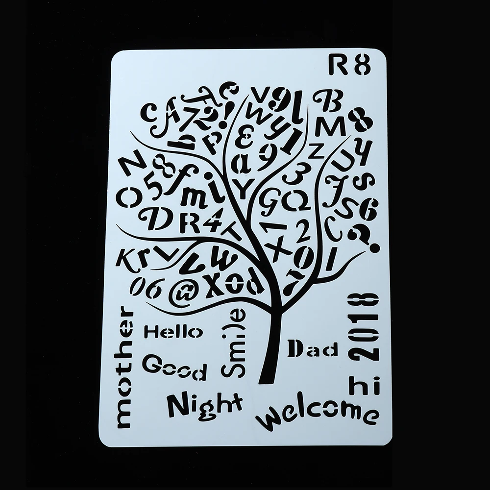 

Tree Letter Alphabet Hollow Layering Stencils For Wall Painting Scrapbooking Stamping Embossing Album Decor Template