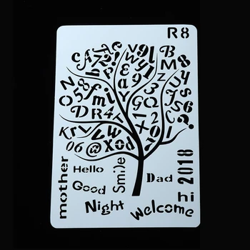 

Tree Letter Alphabet Hollow Layering Stencils For Wall Painting Scrapbooking Stamping Embossing Album Decor Template
