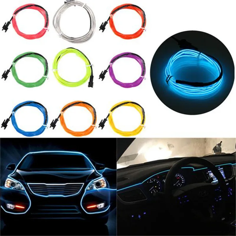 

1M DC 5V 0.2W Neon LED EL Wire Lamp Glow String Lights Rope Tube For Home Car Dance Party decoration + 5V powered controller