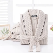 Мужской банный халат Лето хлопок банный халат-кимоно сосут вода мужчины s халат сексуальный вязаный вафельный спа-халаты мужской однотонный Халат