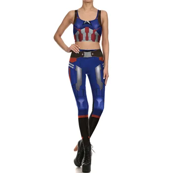 NEW 1645 Girl The Avengers Captain American Cosplay Prints Women Yoga Leggings Crop Top Vest GYM Fitness Sport Suit Yoga Sets
NEW 1645 Girl The Avengers Captain American Cosplay Prints Women Yoga Leggings Crop Top Vest GYM Fitness Sport Suit Yoga Sets