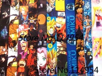 

Free shipping 50 Pcs /Wholesale lot Mix Japanese Anime Necklace Strap Lanyards Cell Key Chains H-17