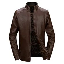 JAYCOSIN Мужская зимняя утолщенная теплая короткая флисовая модная кожаная куртка с воротником-стойкой и воротником-стойкой, кожаная куртка на молнии, Повседневная