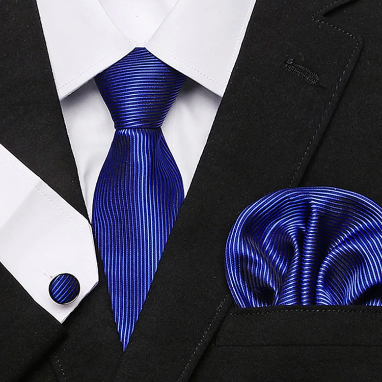 Качественный набор галстуков для мужчин 7,5 см галстук в клетку Gravata Карманный квадратный Пейсли Шелковый Галстук платок Запонки Галстуки