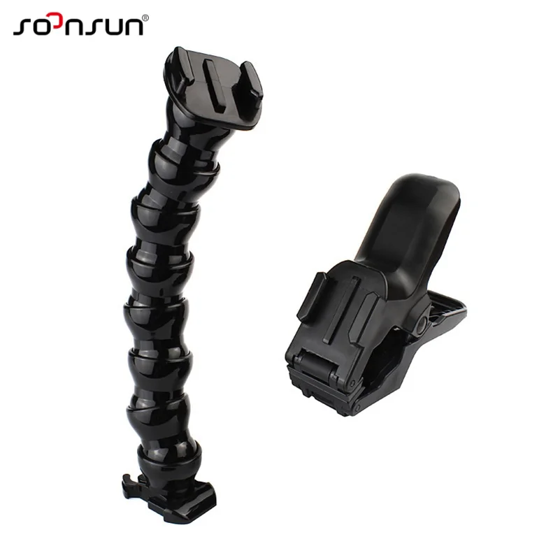 Гибкий зажим SOONSUN с гибкой регулируемой шеей для GoPro Hero 3 4 5 6 7 8 9 Yi DJI OSMO экшн
