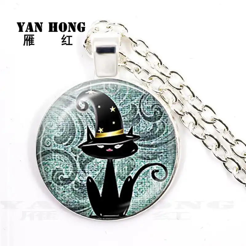 Keep calm, love cat 25 мм ожерелье со стеклянными кристаллами подарок кота, ручная работа-подарок на день рождения друга