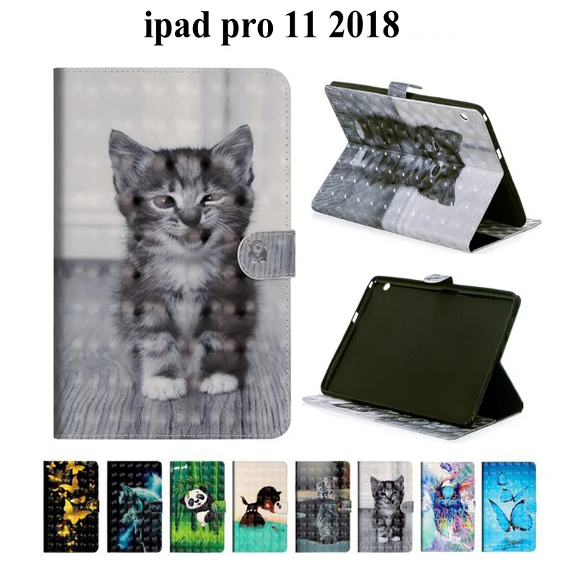 Чехол из искусственной кожи с 3D принтом для Apple iPad pro 11 2018 модель A80/A2013/A1934 умный