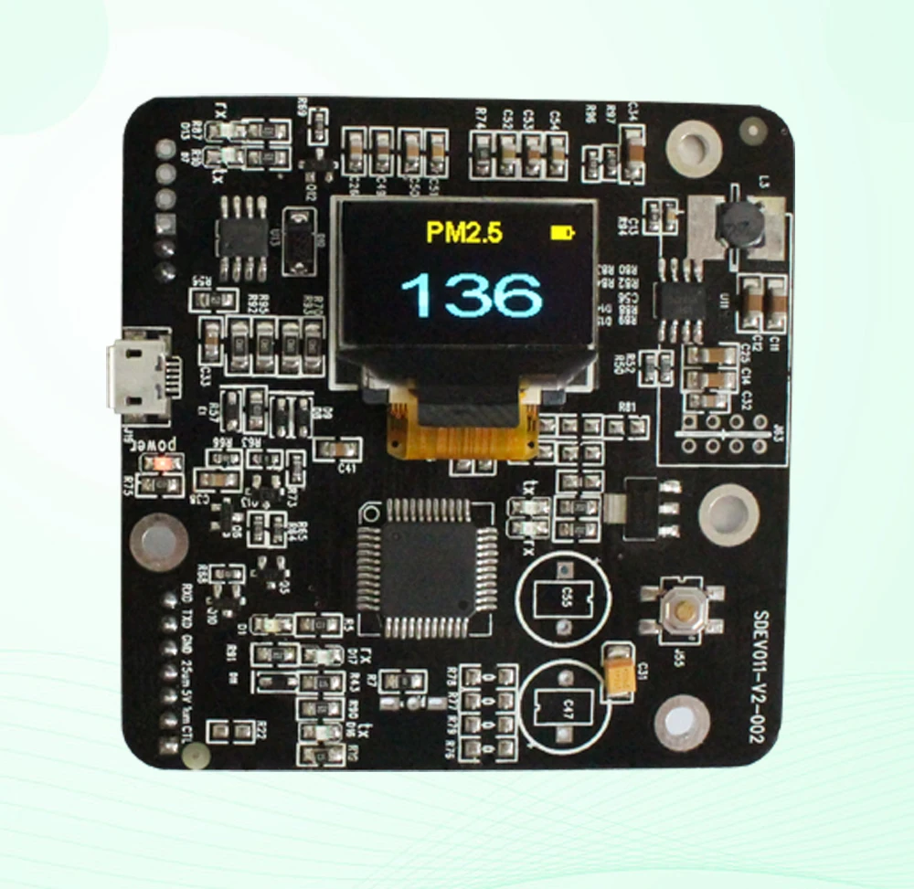 

New SDEV011 PM2.5 sensor (SDS011) debugging board display panel PM2.5 0.96 inch OLED digital display module