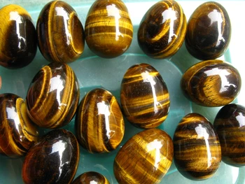 

52 TIGER EYE EGG CRYSTAL GEMSTONE MINERAL NEW AGE REIKI WICCA PAGAN