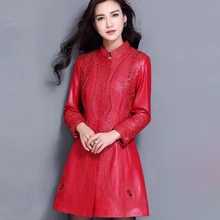 Кожаные Замшевые пальто из овчины женские весенне-осенние куртки из натуральной кожи одно кожаное пальто Модные полые Новые Феникс