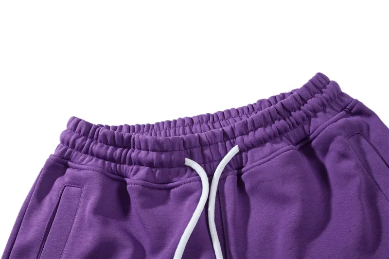 Plegie хип-хоп осенние фиолетовые брюки уличная пот брюки повседневные карманные джоггеры эластичная талия брюки карго мужские лоскутные
