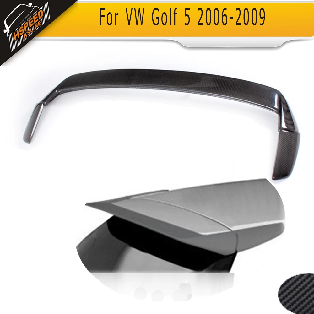  Carbon Fiber Replacement Rear Spoiler Wing Boot Lips Fit For VW GOLF 5 V MK5 GTI R32 Only 2006-2009