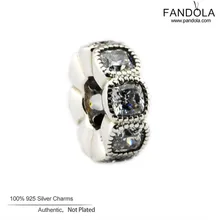 Чистого серебра 925 пробы CZ Очаровательная Подушка разделитель Шарм Бусины Подходит для создания браслета своими руками Аксессуары Роскошные ювелирные изделия