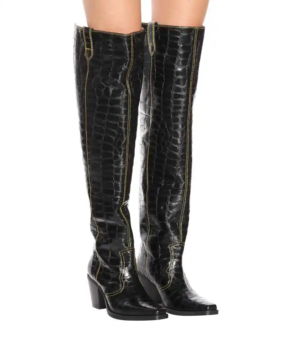 square toe over the knee boots