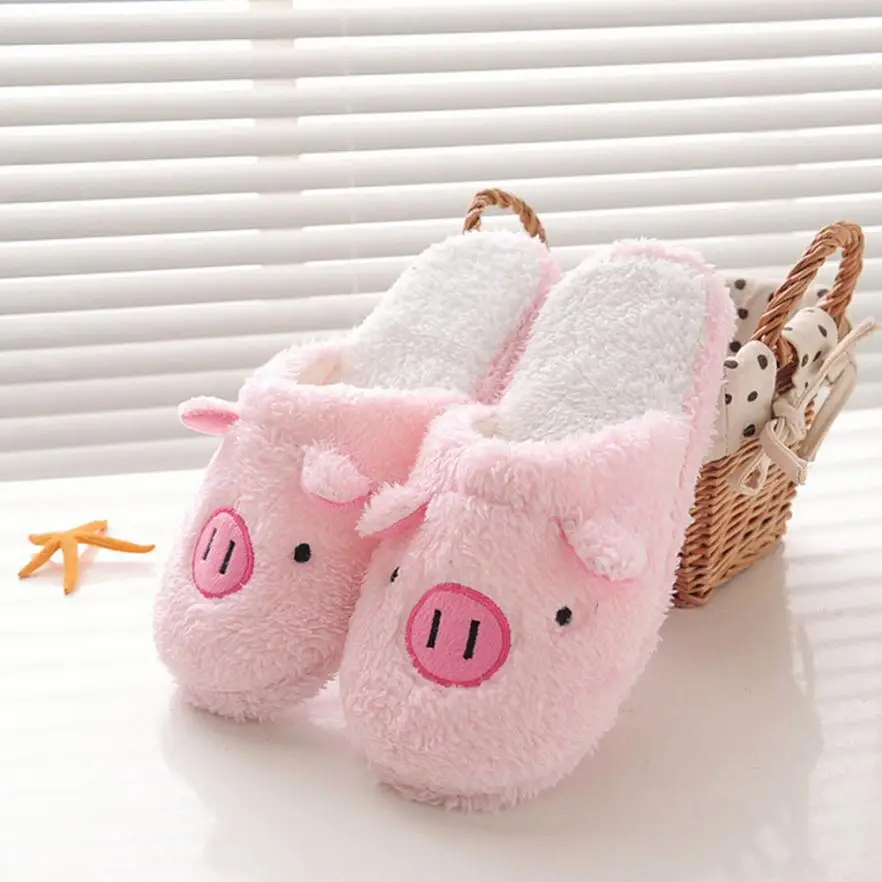 

2018 women slippers home Lovely Pig Home Floor Soft Stripe Slippers Female Shoes 4.9