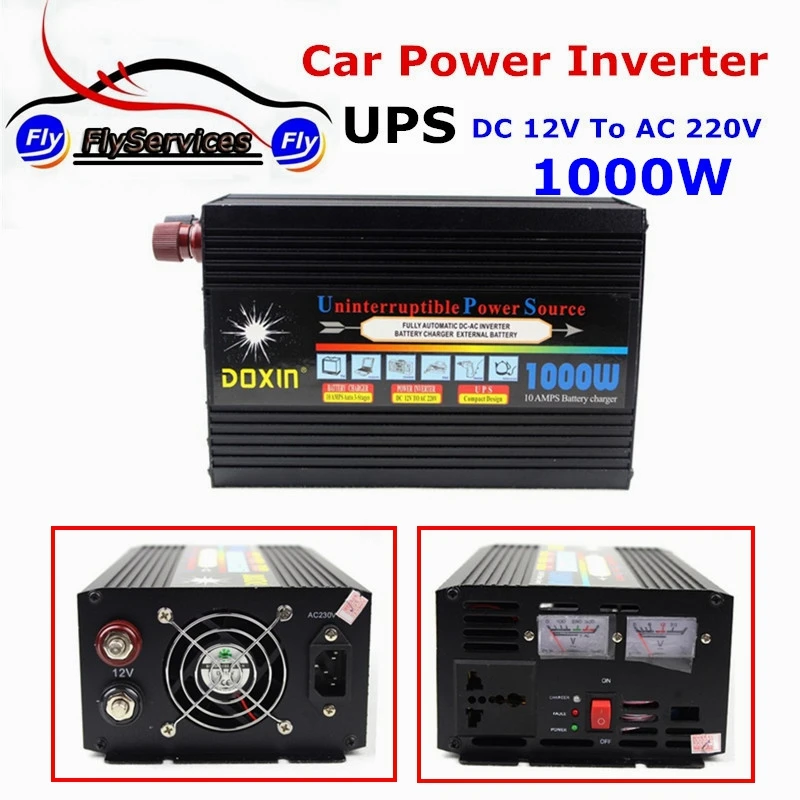 

Hot Sale UPS Power Inverter With Charger 1000W DC 12V to AC 220v & UPS and Fast Charge
