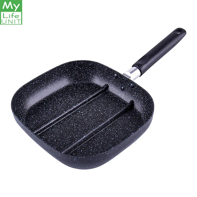 

MyLifeUNIT 3 in 1 Non-stick Frying Pan Divided Frying Pan for All-in-One Cooked Breakfast Pot Fry Oven Meal Skillet