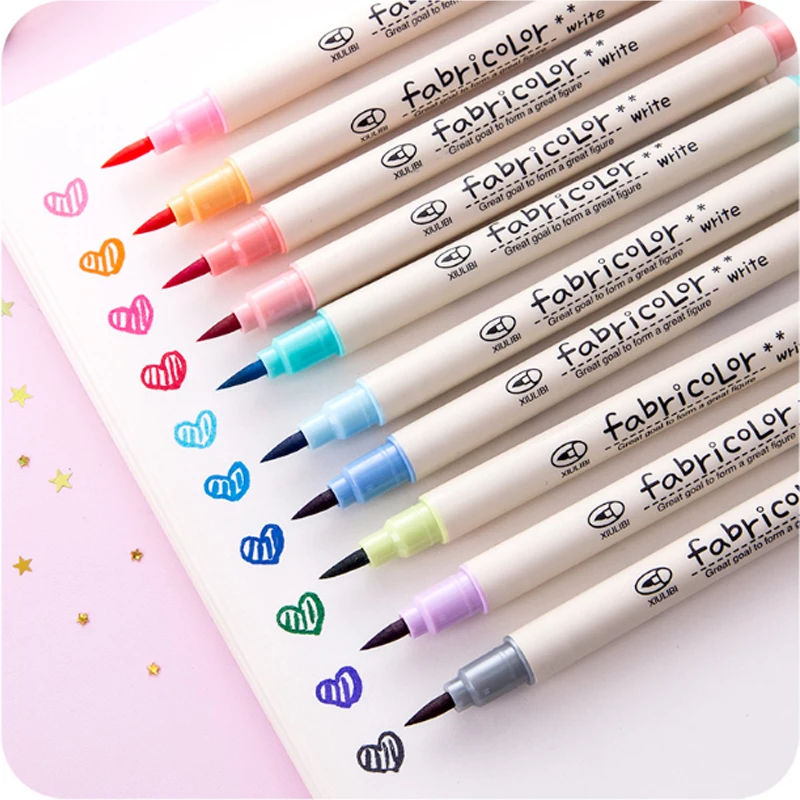 10 pcs/lot colored calligraphic pen drawing art pen calligraphy soft