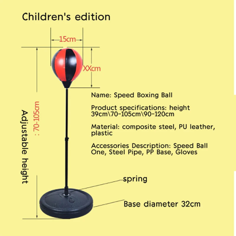Регулируемый Детский Фитнес Бокс Спорт Пробивной мешок PU удар груша скорость мяч расслабленная боксерская груша мешок скорости спортивные игрушки