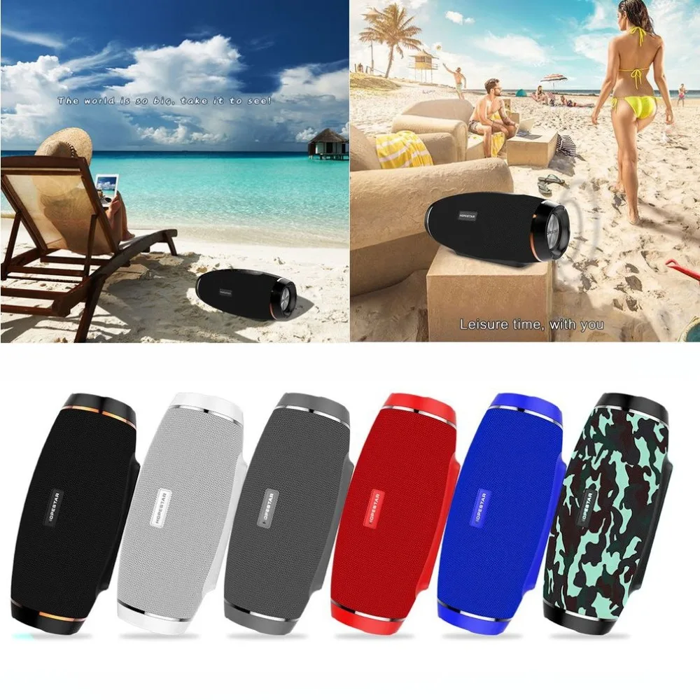 HOPESTAR беспроводной bluetooth динамик стереозвуковая панель колонки водонепроницаемый на открытом воздухе сабвуфер TF звуковая панель caixa de som