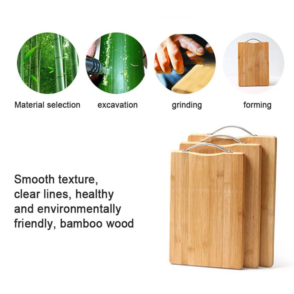 Прочная разделочная доска бамбуковый разделочный блок коврик для кухни, принадлежности утолщенные противоскользящие легко чистятся