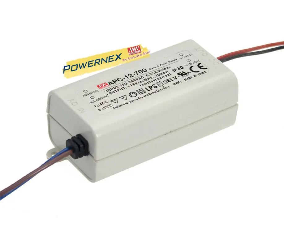 

[PowerNex] MEAN WELL original APC-12-700 9~18V 700mA meanwell APC-12 9~18V 12.6W Single Output Switching Power Supply