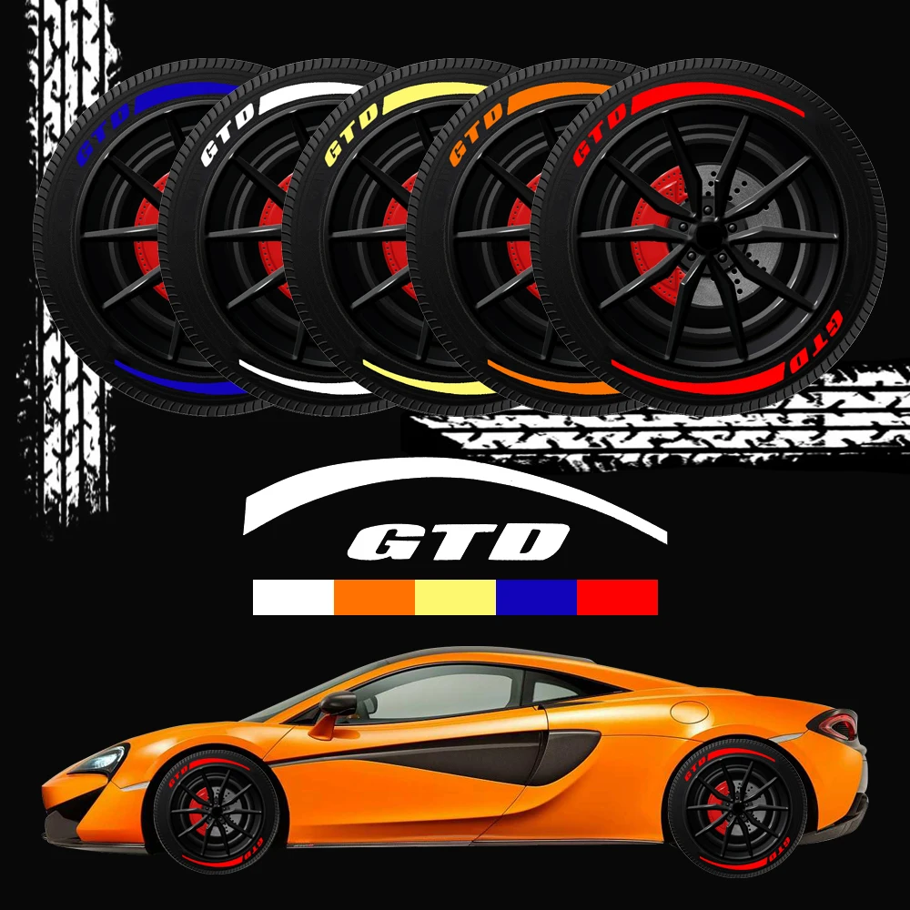 Модные 3D наклейки на колеса автомобиля шины GTD логотип стикер буквы