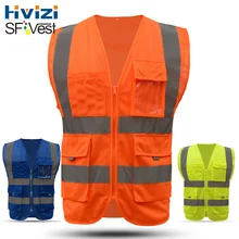 Hivisi бренд светоотражающий безопасности сетки жилет для O строительства дорожного движения шахты поисково-спасательных работ