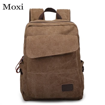 

New High Quality Cotton Canvas Men Backpack College Students Casual Package New Men Daypack Fashion Zipper Daily School Bag
