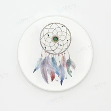 Скандинавский акварельный Ловец снов индийский перо художественная подставка для керамической чашки Хиппи девушка подарок Креативный кухонный дополнительный коврик напитки
