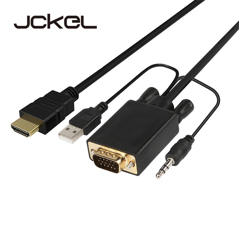 

JCKEL VGA USB to HDMI Adapter Converter Cable 1080P with Audio Male VGA to HDMI Converter for PC Laptop TV Computer Projector