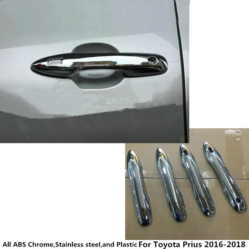 

For Toyota Prius 2016 2017 2018 car styling cover detector sticker frame lamp trim ABS chrome car door handle 4pcs
