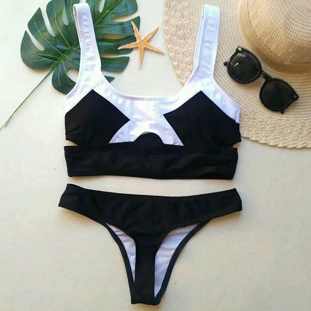 

Womail New Women Bikini Set Swimwear Push-Up Padded Patchwork Bra Swimsuit Beachwear 1PC I301228