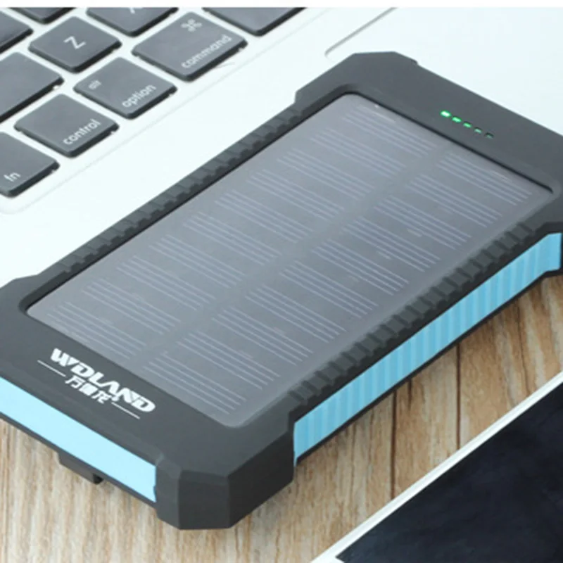 

Solar Power Bank 10000mah Waterproof 2 Ports usb External Charger with LED light Portable Outdoor Camping Charger For Phone