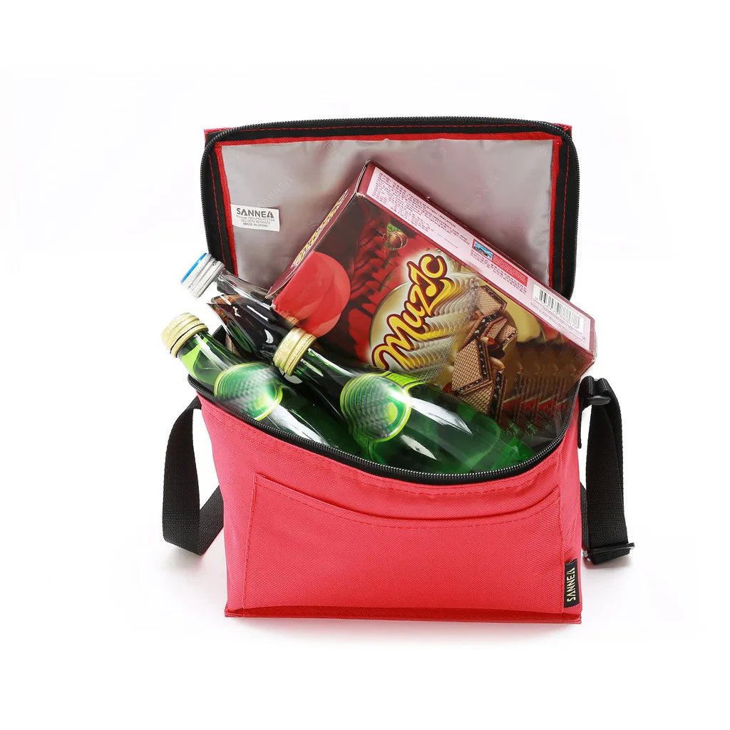 Geisoleerde Lunch Tas voor vrouwen Mannen Koeler Детская сумка Voedsel picknik Thermische Lunchbox Zwart Высокая емкость