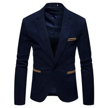 New 2018 winter spring men casual suit men pop turn-down collar Corduroy Worsted Fabric pocket Button decorate men's suit coat New 2018 winter spring men casual suit men pop turn-down collar Corduroy Worsted Fabric pocket Button decorate men's suit coat