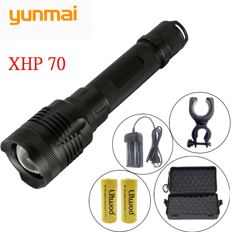

Z90Litwod P78 Original CREE XHP70 32w chip lamp 3200lm powerful zoom lens Tactical LED Flashlight torch 26650 and 18650 Battery