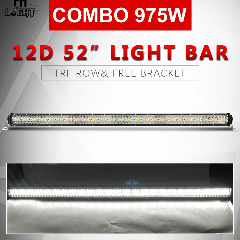 

CO LIGHT 22"32"42" 50" 52" LED Light Bar 3-Row 12D Off Road Driving Work Light Combo Beam Led Bar for SUV ATV Truck Boat 12V 24V