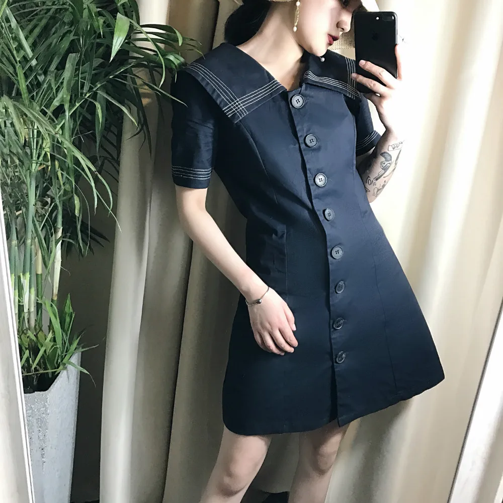 big button dress