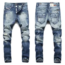 2016 New Hot Sale Fashion Men Jeans Dsel Brand Straight Fit Ripped Jeans Italian Designer Distressed Denim Jeans Homme!A982
