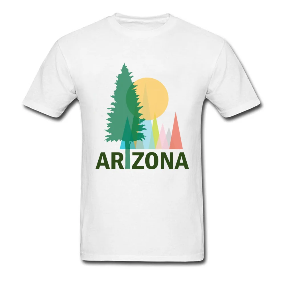 Normal T-shirts 2018 Newest Round Collar Arizona Trees Cotton Fabric Men's Tops Tees Classic Short Sleeve Sweatshirts Arizona Trees white