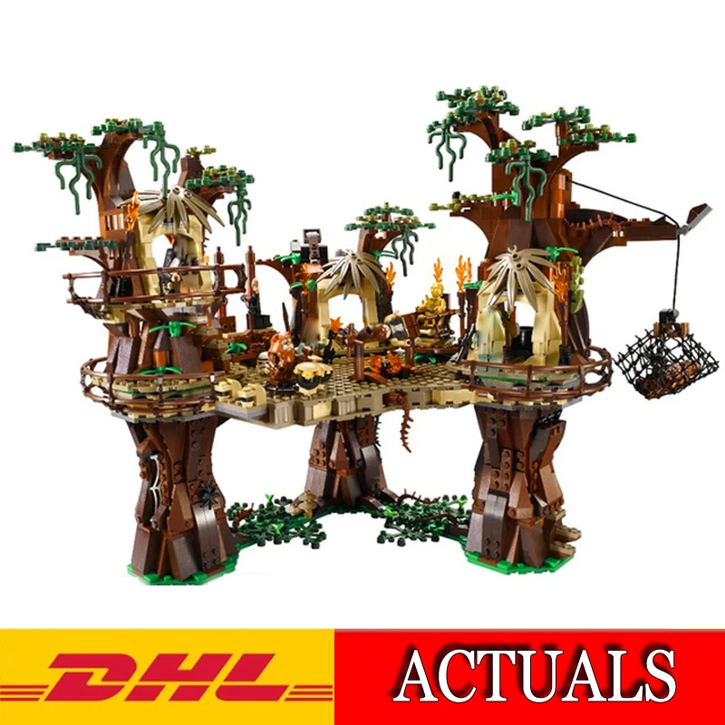 

2018 New Lepin 05047 1990Pcs Star Wars Series Ewok Village Model Building Kits Blocks Bricks Compatible Children Toys Gift 10236